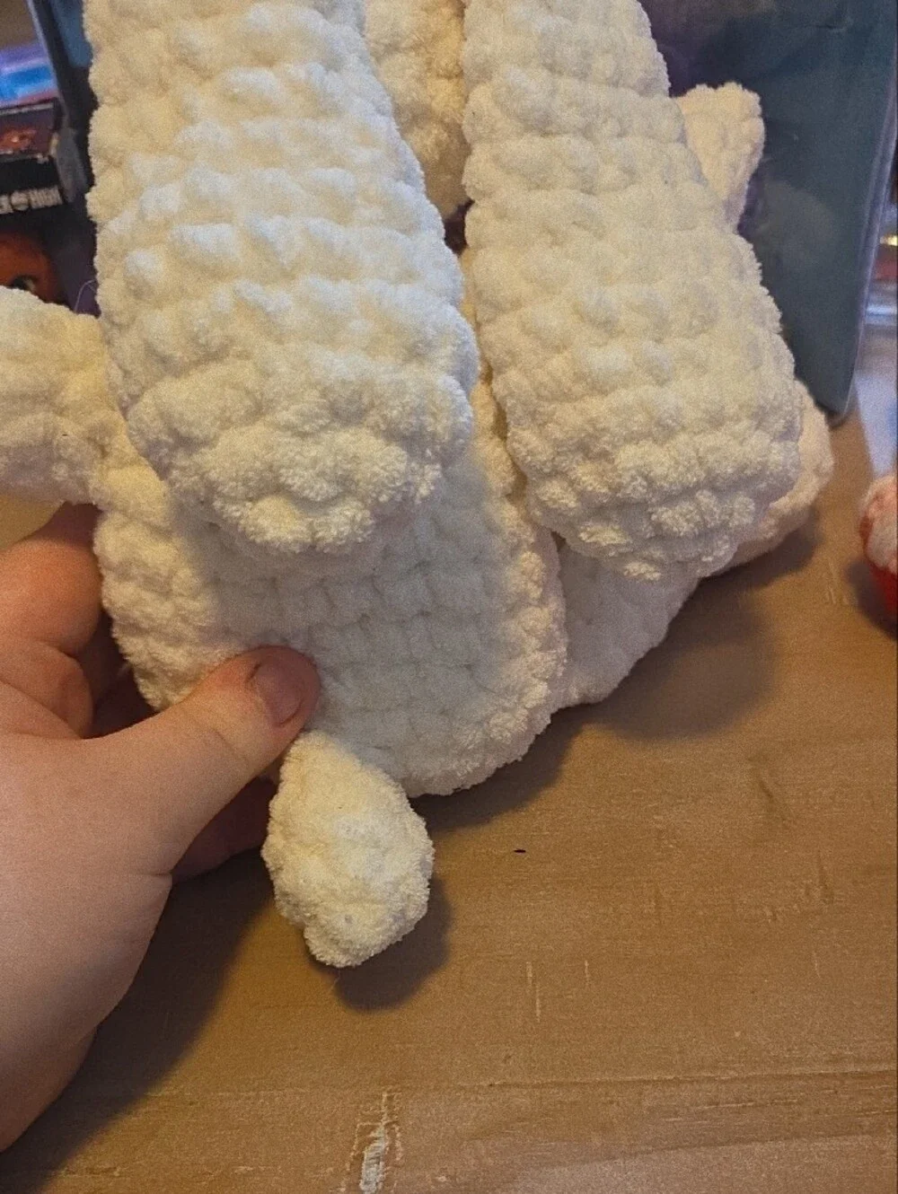 Plush White Bunny Crocheted Stuffed Animal